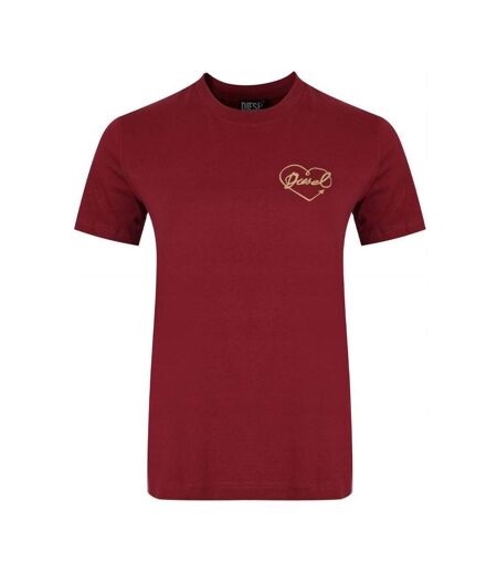 T-Shirt rouge femme diesel t-reg 53-d maglietta