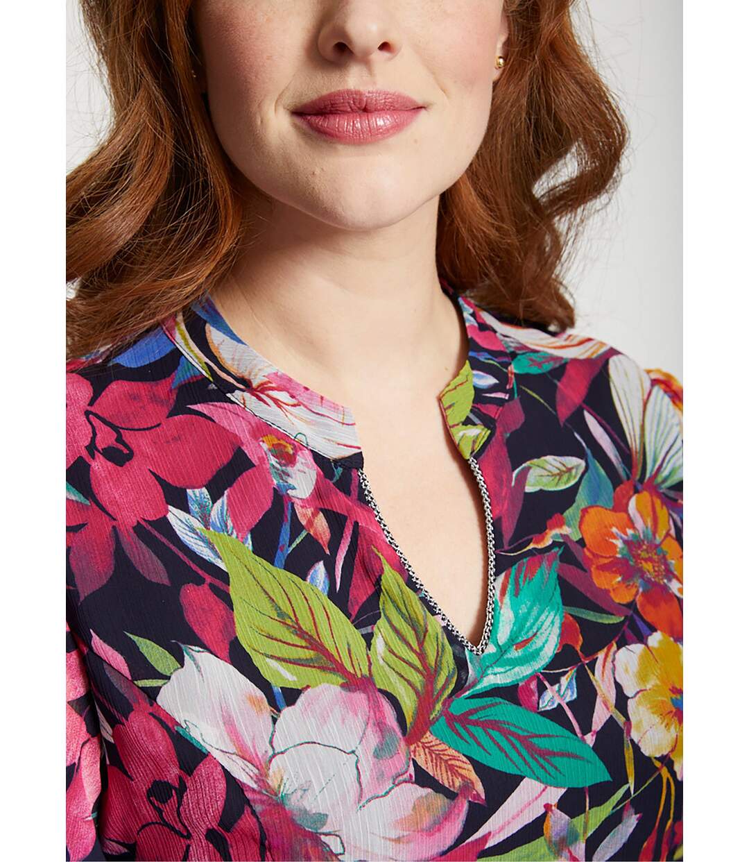 Robe courte évasée imprimé floral-3