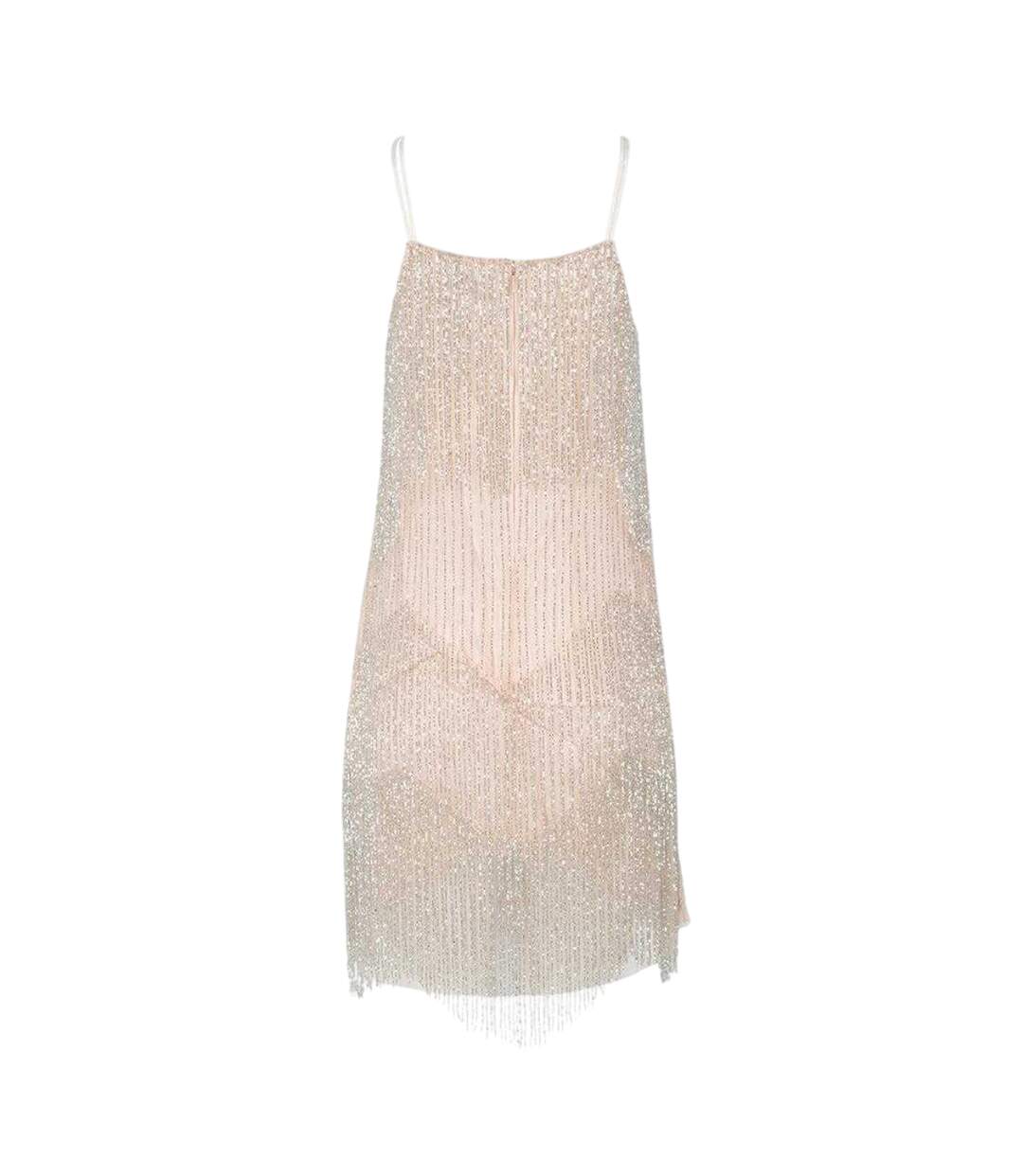 Womens/ladies Diveria Rhinestone Fringe Mini Dress Nude Pink Ted Baker-1