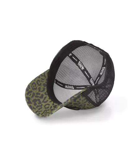 Casquette en coton trucker avec filet Leopard Vondutch