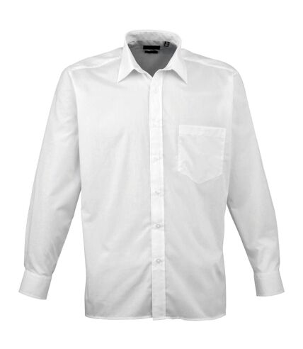 Mens  poplin long-sleeved formal shirt white Premier