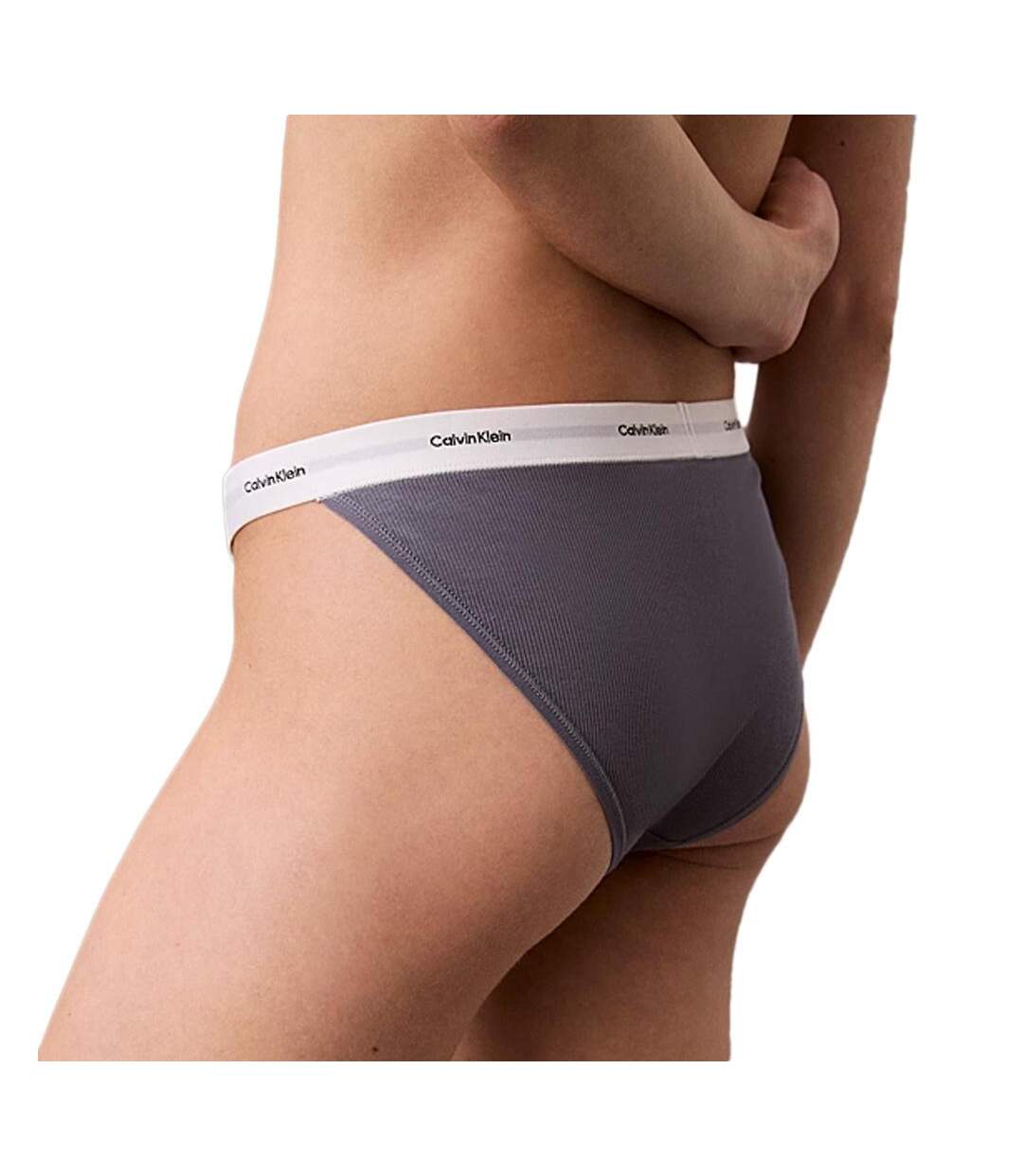 Culotte bleu/gris femme calvin klein jeans bikini - l-2
