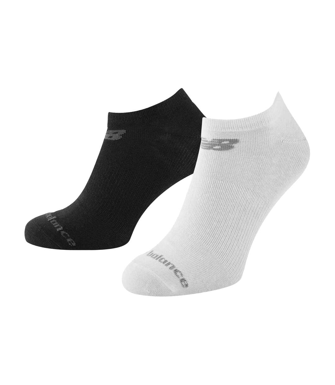 Pack Of 10  Unisex Adult Everyday No-show Socks  White Black New Balance-2