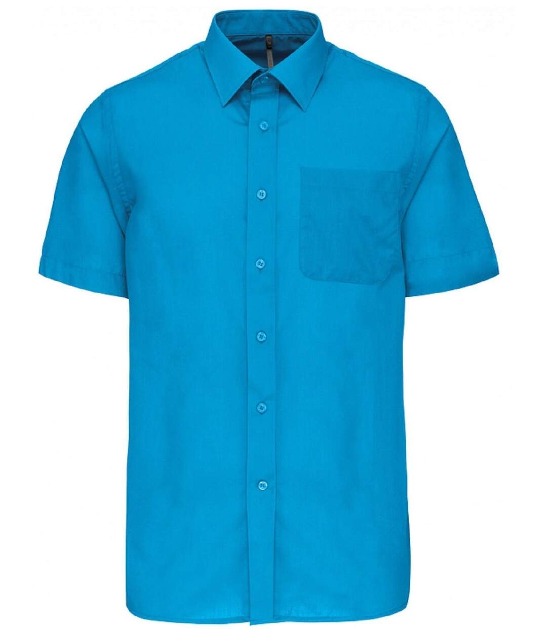 Chemise popeline manches courtes - K551- bleu turquoise - homme