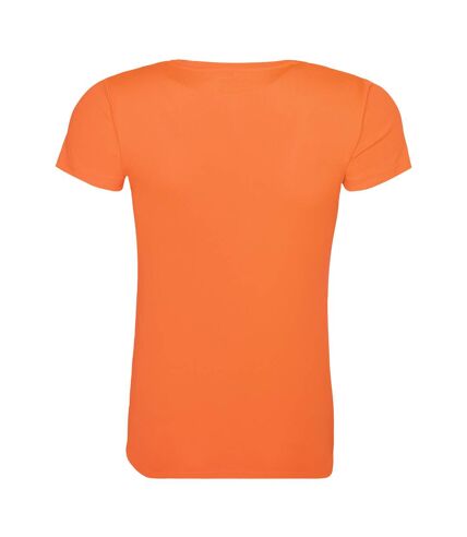 Just Cool Womens/Ladies Sports Plain T-Shirt (Electric Orange)