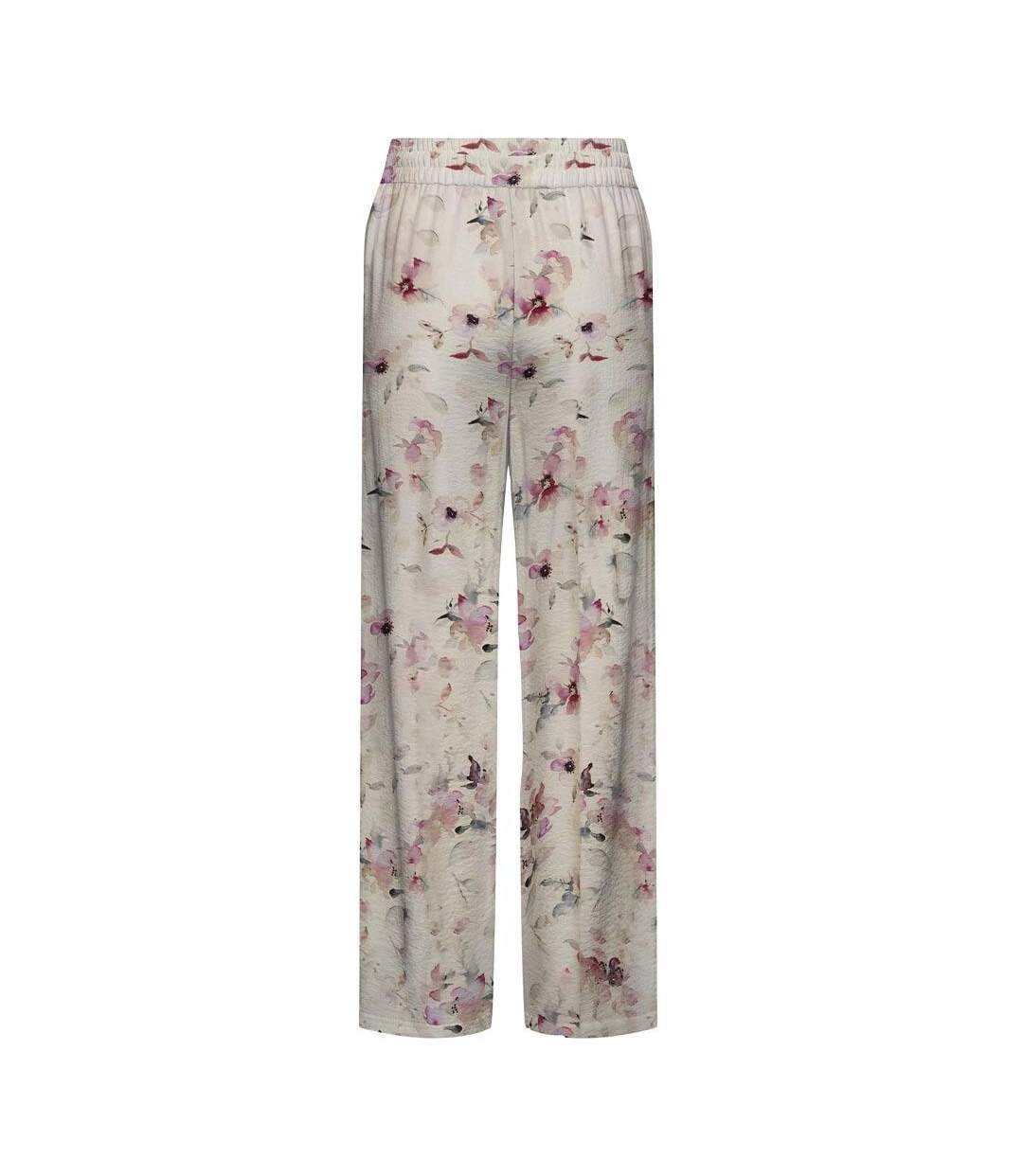 Pantalon imprimé blanc/rose fluide femme jdy pant-cloud dancer-2