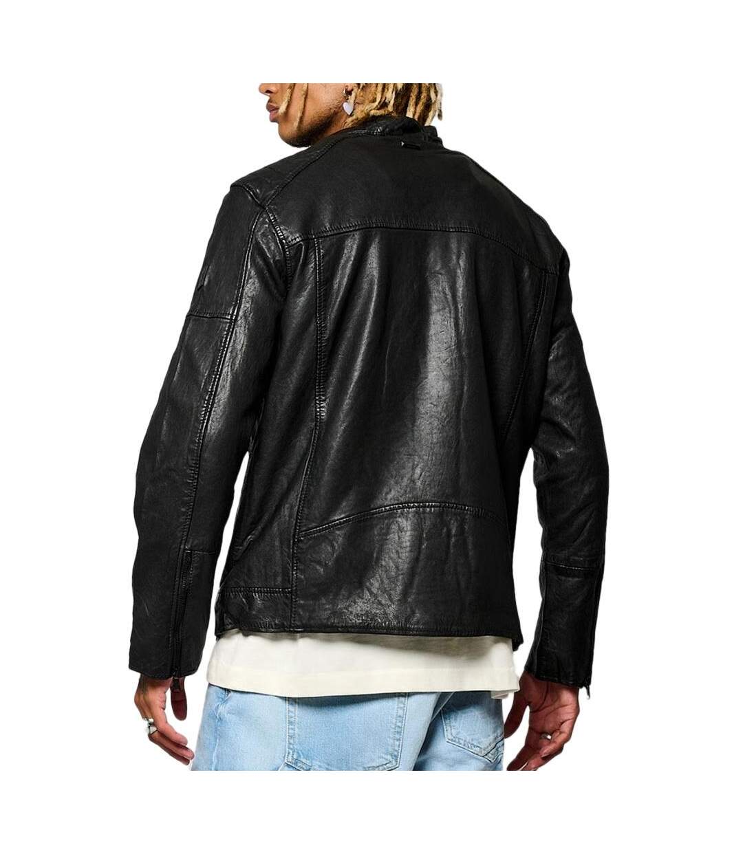 Veste en cuir noire homme kaporal ben-2