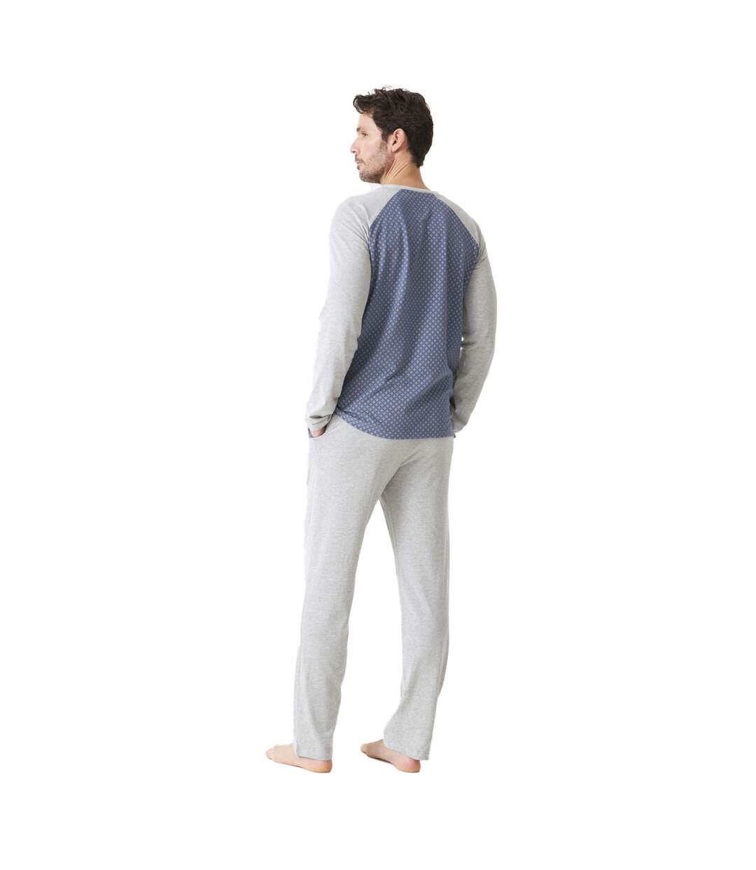 JJB9 Men's Long Sleeve Cotton Pajamas-3