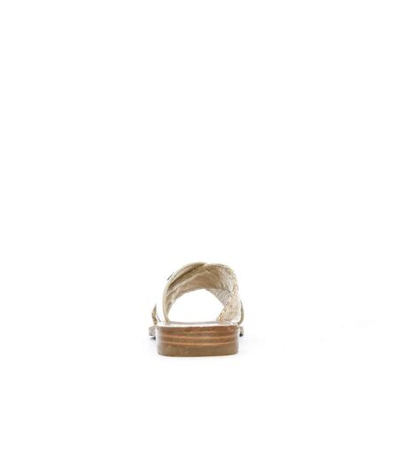 Claquettes croisées dorées femme chattawak brana