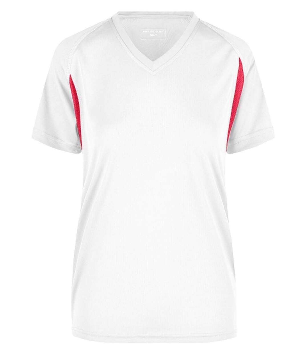 t-shirt running respirant JN316 - blanc et rouge - FEMME-1