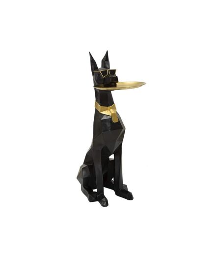 Vide-Poche Statue Chien Origami 91cm Noir