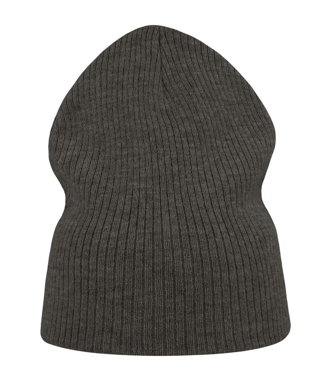 Unisex adult brad recycled slouch beanie dark grey melange Atlantis-2