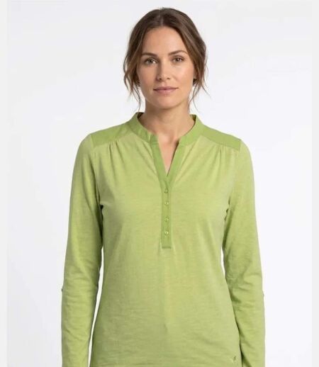 Tee-shirt MAYFLOWER DIMAGO3 manches longues : le style bi-matière vert anis
