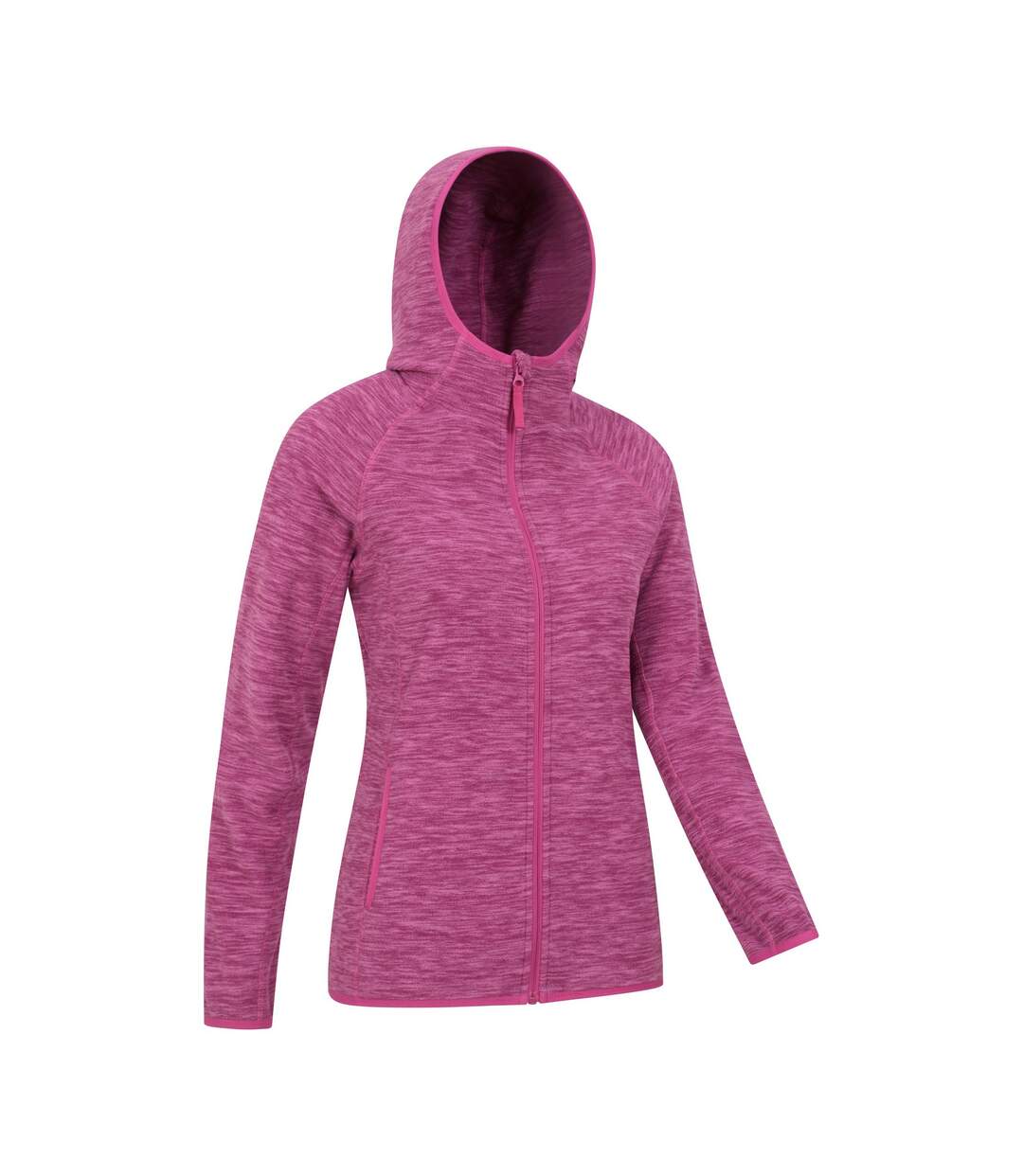 Womens/ladies lleyn ii melange full zip hoodie berry Mountain Warehouse