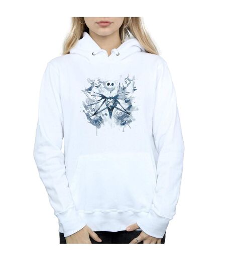 Disney Sweat à capuche Femme/Femme Nightmare Before Christmas Paint Spray Carers (Blanc) - UTBI12235