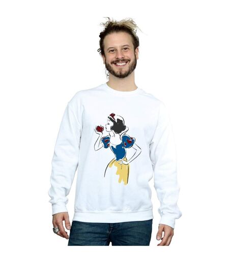 Disney Princess Mens Snow White Apple Glitter Sweatshirt (White)