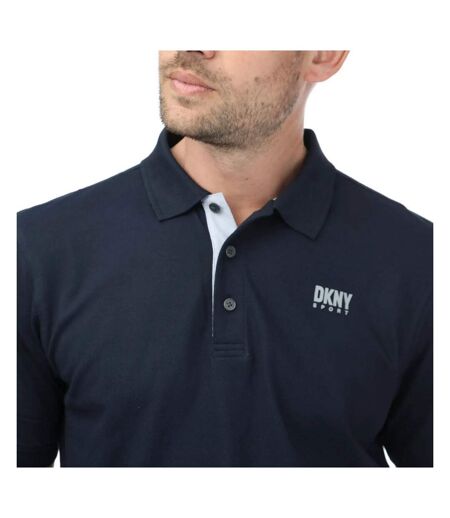 Unisex Adult Tonal Logo Polo Shirt Navy DKNY