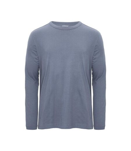 Unisex Adult Relaxed Fit Long-sleeved T-shirt Dusty Blue Cottover