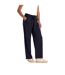 Womens/ladies High Waist Straight Leg Trousers Navy Animal-1