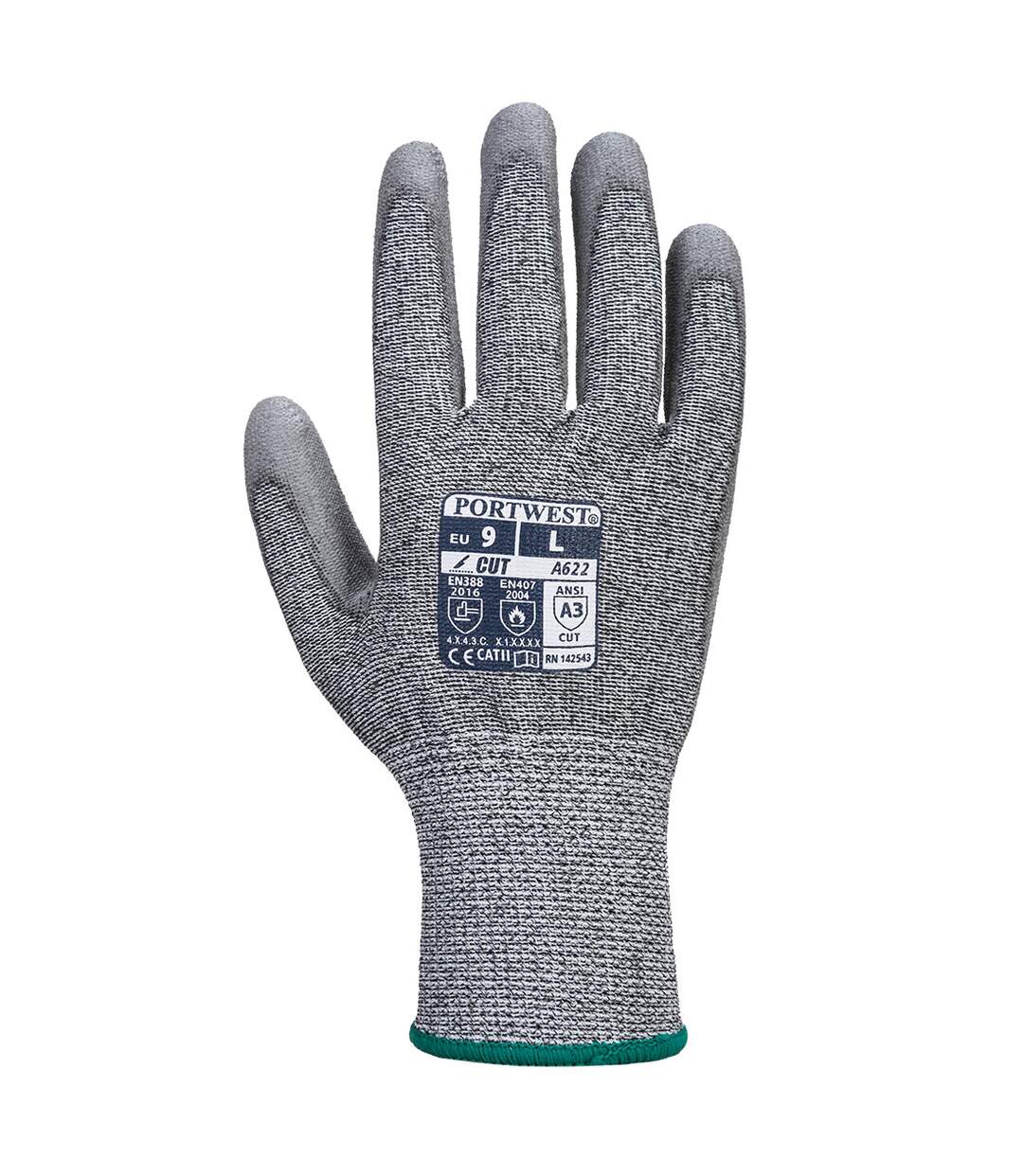 Unisex adult a622 mr pu palm cut resistant gloves xxl grey Portwest-2