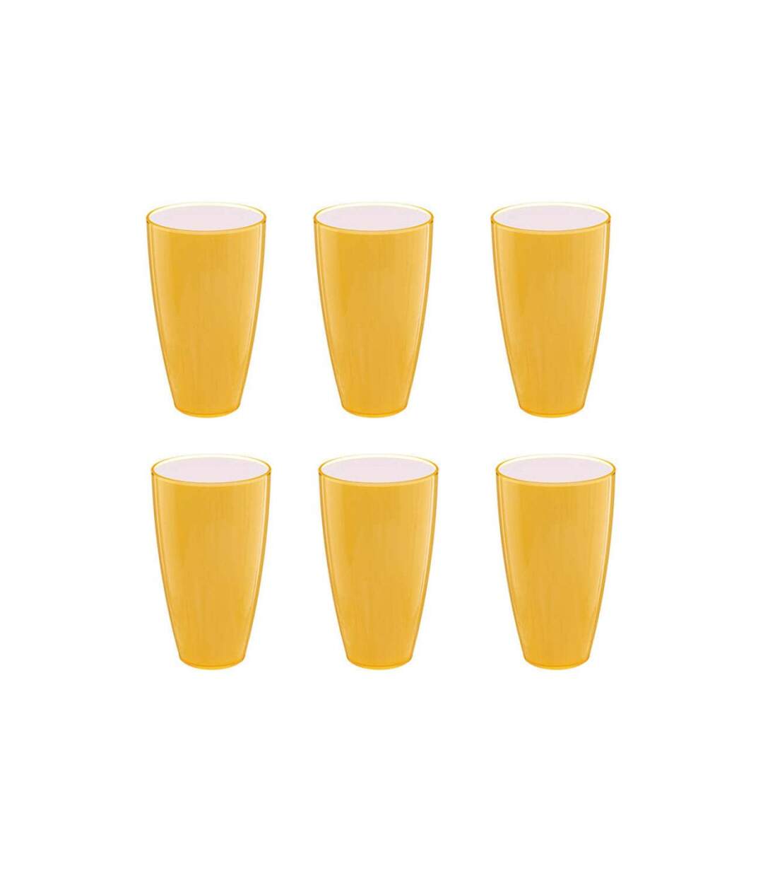 Lot de 6 Verres en Plastique Réutilisable Square 50cl Moutarde-1