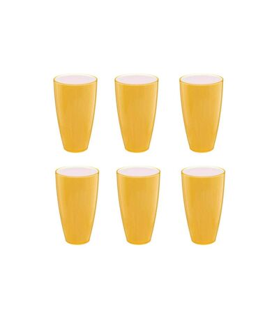 Lot de 6 Verres en Plastique Réutilisable Square 50cl Moutarde