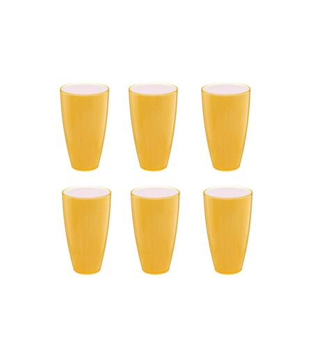 Lot de 6 Verres en Plastique Réutilisable Square 50cl Moutarde