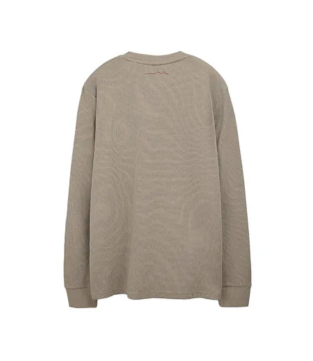 Pull beige foncé homme teddy smith waffle