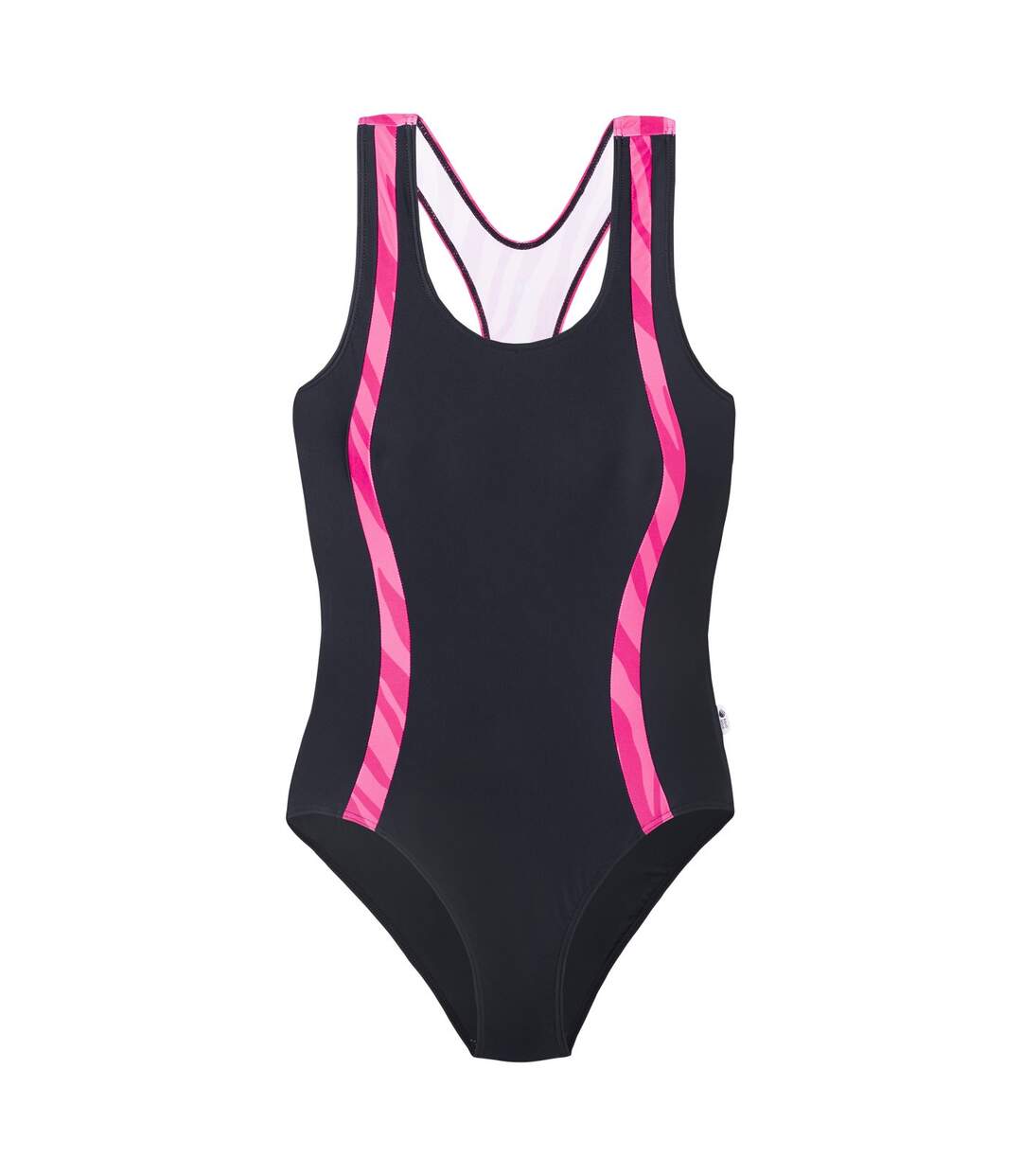 Maillot De Bain 1 Pièce Asma Femme Noir Framboise Vif Aquawave-2