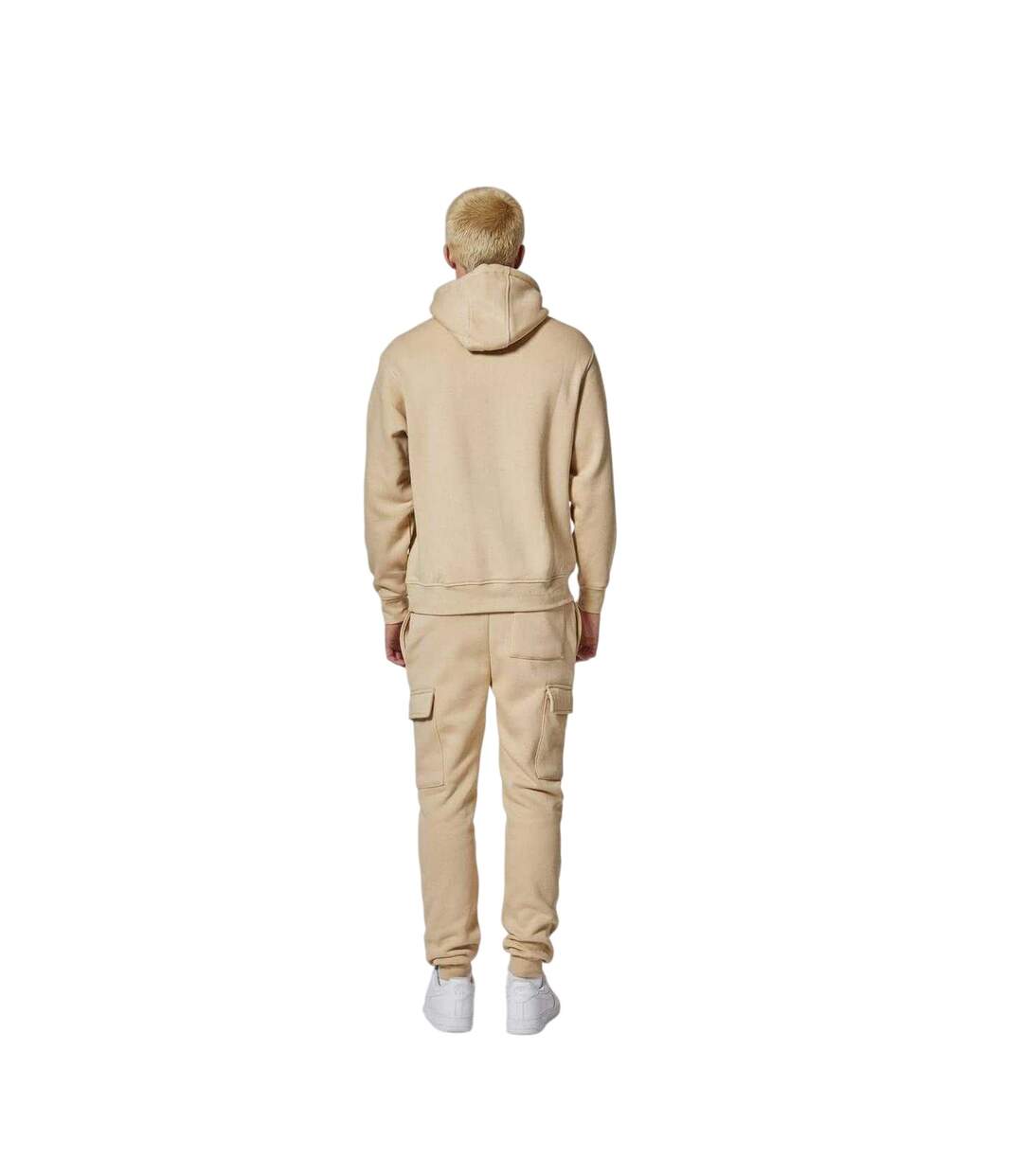 Mens Logo Relaxed Fit Hoodie Stone Criminal Damage-3
