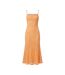 Robe Mi-longue Motif/style Brodé Adoni Femme Orange Bardot-2