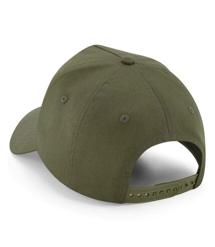 Beechfield 5 Panel Removable Patch Baseball Cap (Military Green)