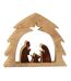 Crèche Sapin en Bois Ajourée 27cm Marron & Naturel-1