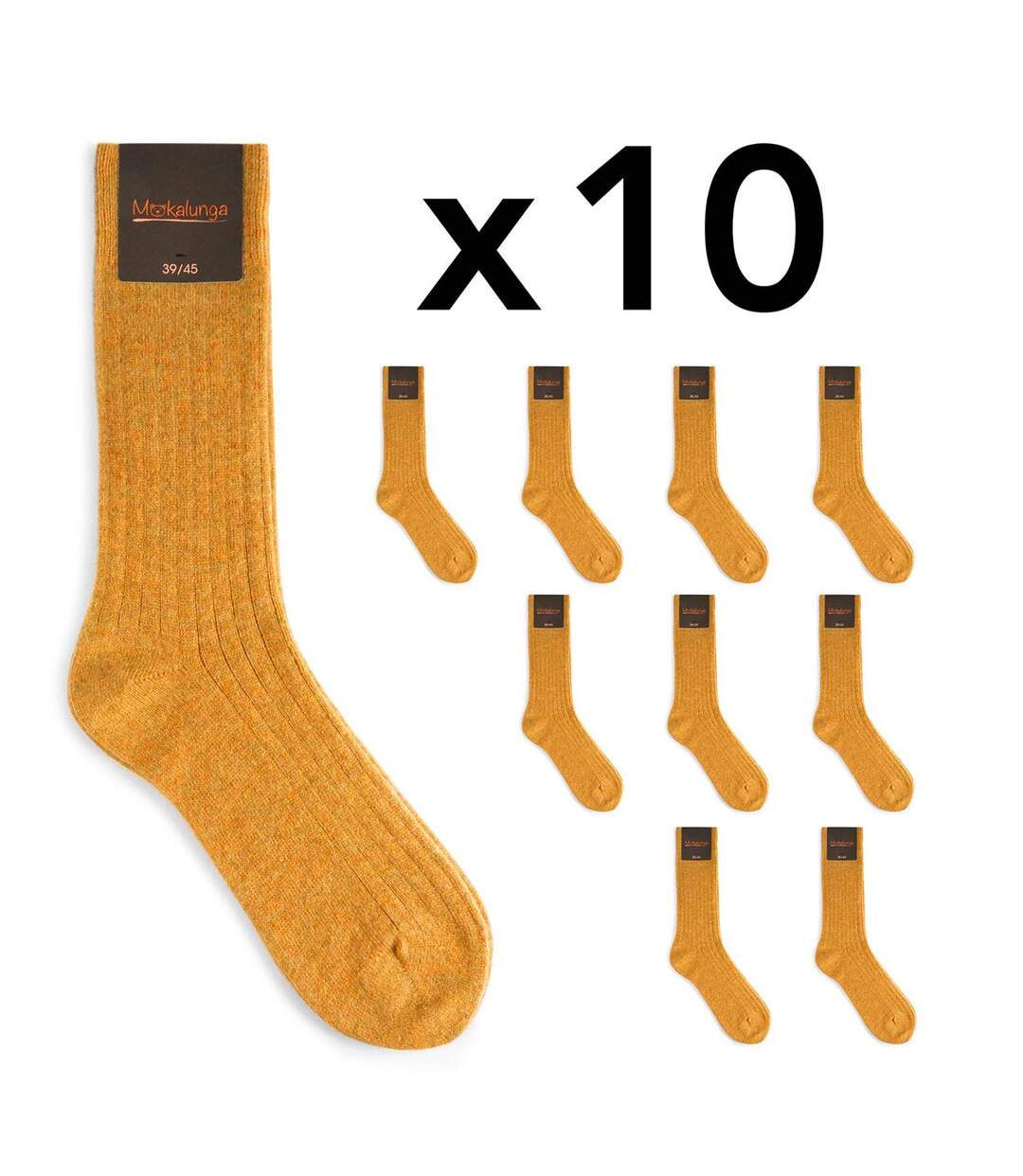 Chaussettes homme Mokalunga  (Lot de 10 paires) - Fabriqué en UE