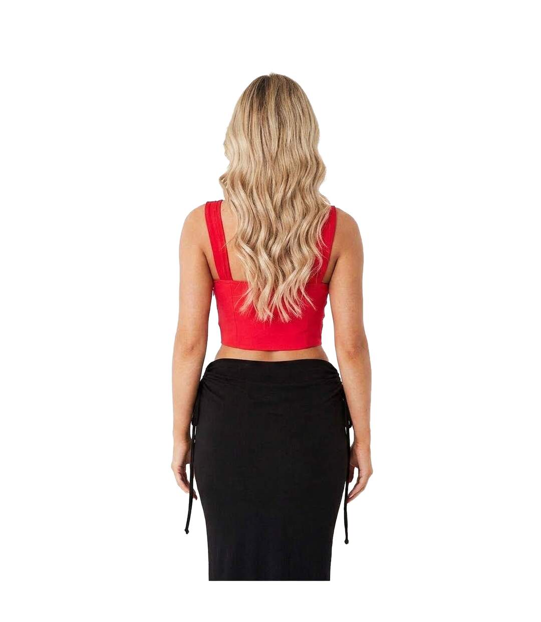 Womens/ladies Fitted Corset Top Red Missy Empire-2