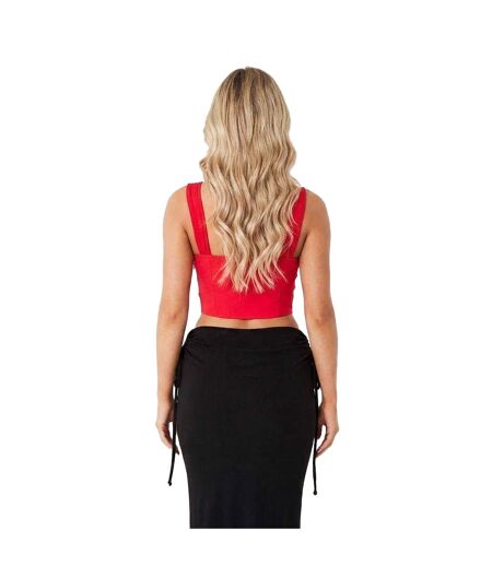 Womens/ladies Fitted Corset Top Red Missy Empire