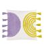 Heya Home Archow Tassel Tufted Throw Pillow Cover (Lilac/Yellow) (45cm x 45cm)