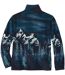 Men's Navy Printed Fleece Jacket-5