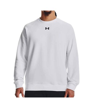 Sweat blanc homme under armour rival fleece crew - xl