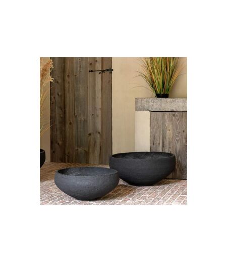 Lot de 3 Cache-Pots en Argile Abel 69cm Noir