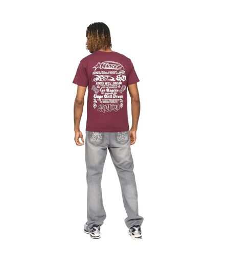 Mens Cartellio Short-sleeved T-shirt Burgundy Kings Will Dream