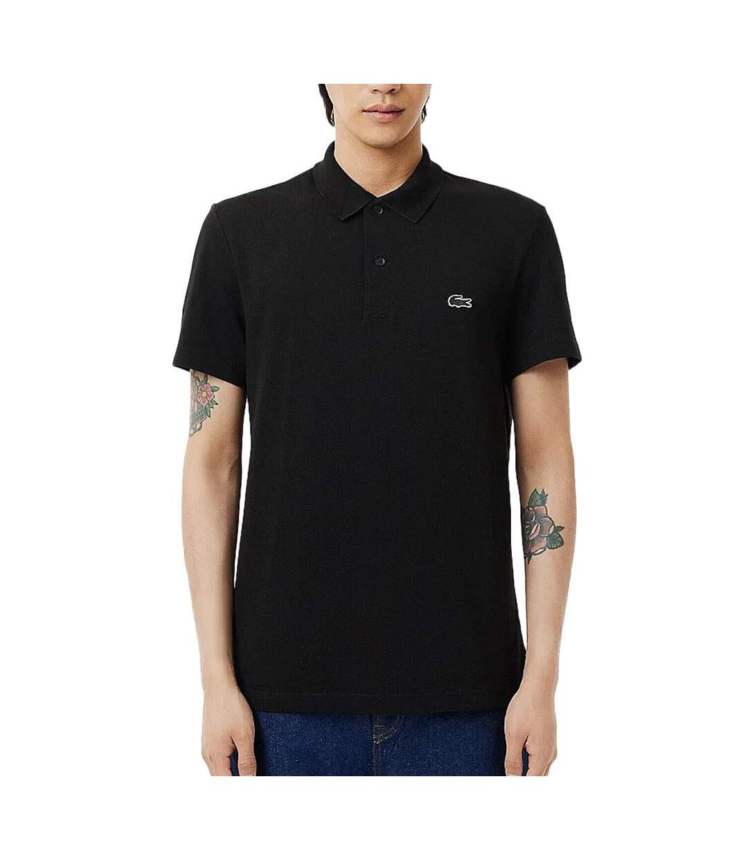 Polo noir homme lacoste mela - l-1