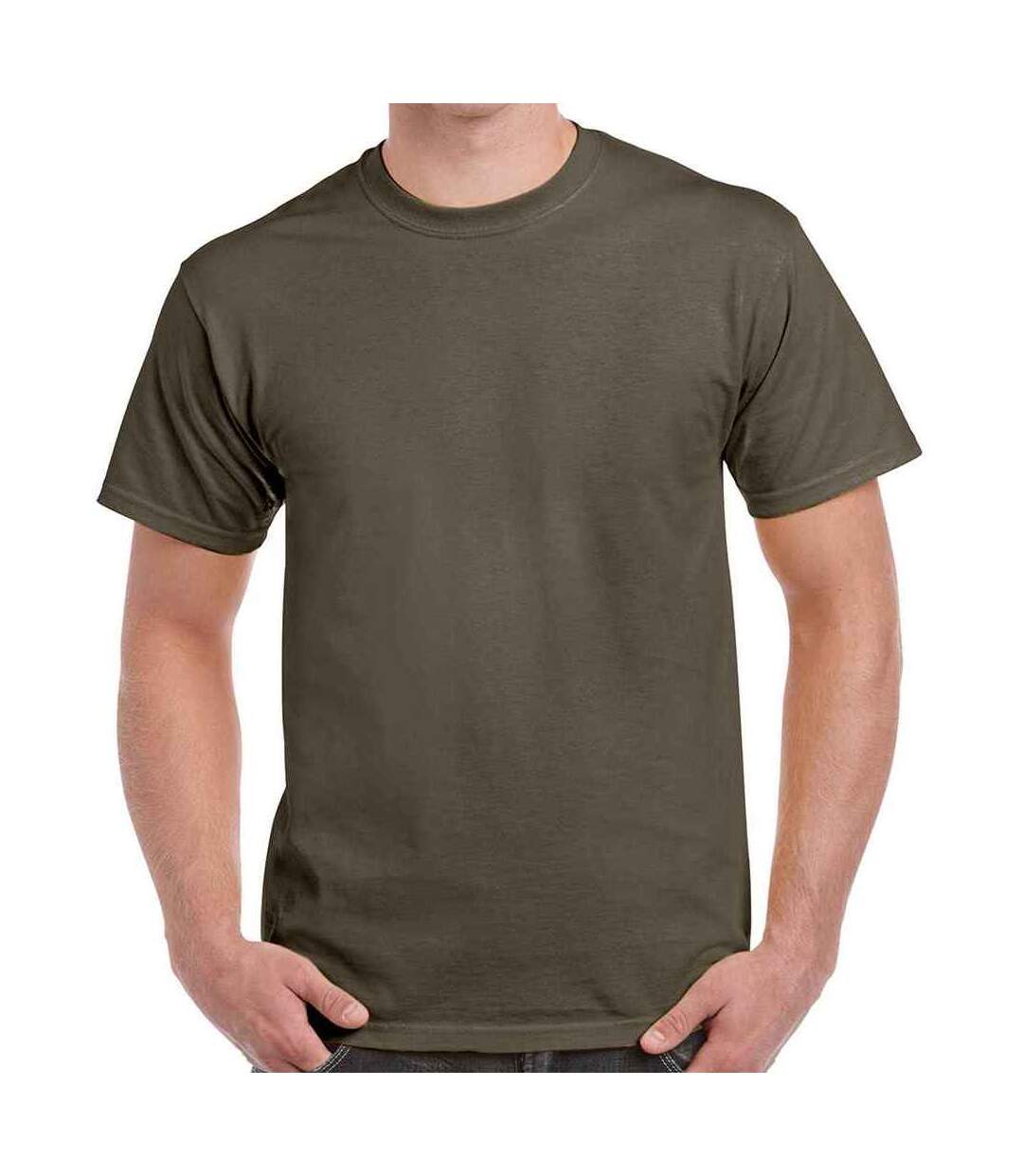 T-shirt homme vert olive Gildan-1