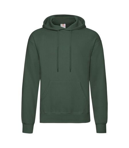 Unisex adults classic hooded sweatshirt bottle green Fruit of the Loom