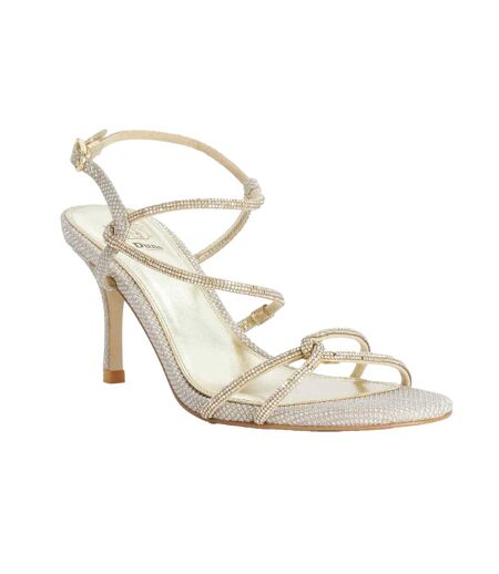 Womens/ladies Milos Strappy Formal Sandals Gold Dune London