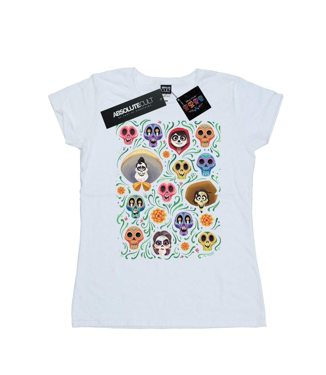 Disney - T-shirt COCO HEADS PATTERN - Femme (Blanc) - UTBI14356-1