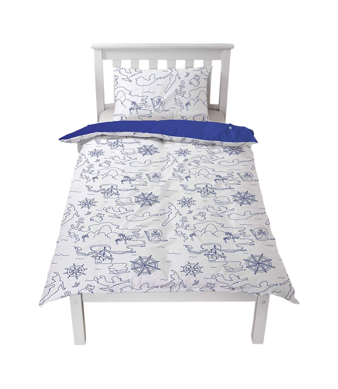 Reversible Duvet Set Blue Black White Peter Pan-4