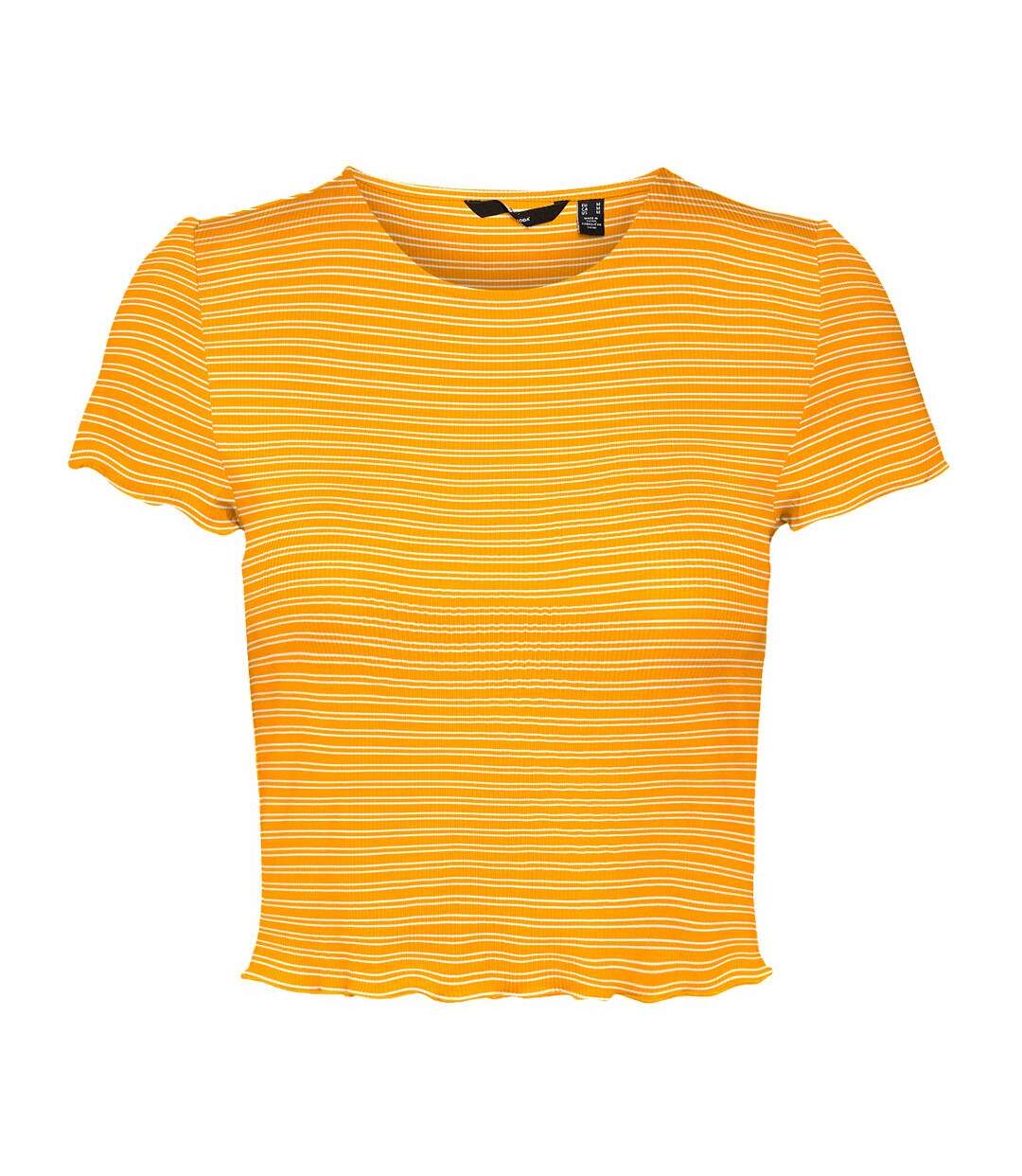 T-Shirt Blanc/Orange Femme Vero Moda Madi Jill - L