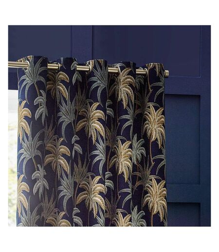 Galapagos jacquard eyelet curtains 229cm x 229cm navy Wylder