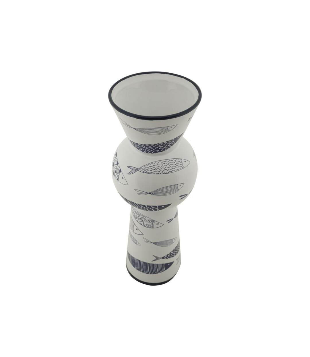 Vase Haut en Céramique Poissons 38cm Multicolore-5